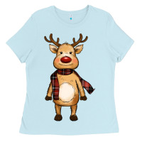 Baby Blue cute reindeer Ladies Tee - RanaPortraitStore