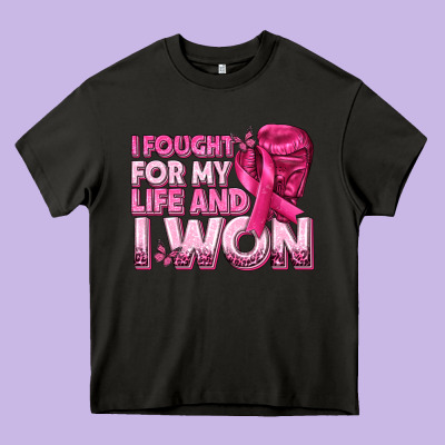 I Fought For My Life And I Won Breast Cancer Heavy Core Tee Designed By Texasbilliewilder
