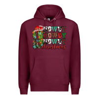 Burgundy Howdy howdy howdy Christmas Premium Hoodie - NancyCooperArtShop