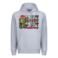 Heather Grey Howdy howdy howdy Christmas Premium Hoodie - NancyCooperArtShop