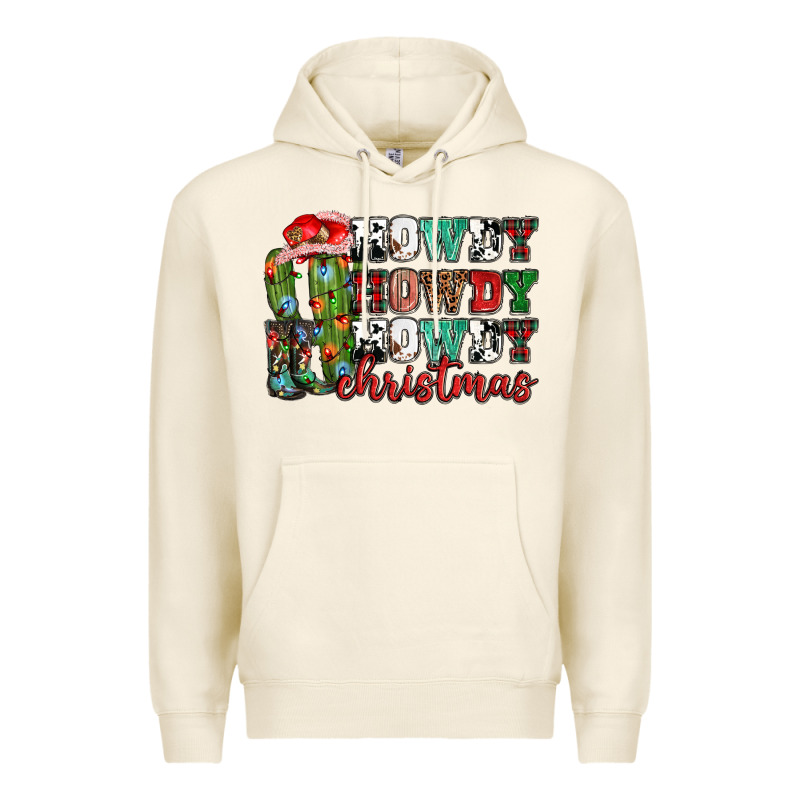 Howdy Howdy Howdy Christmas Premium Hoodie by NancyCooperArtShop | Teevron