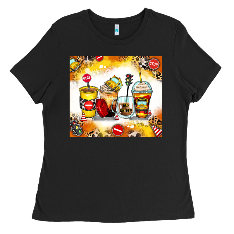 Bus Driver Coffee Cups Ladies Tee by Zillion Design Studio | Teevron