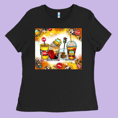 Bus Driver Coffee Cups Ladies Tee Designed By Zillion Design Studio