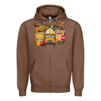 Chestnut School Bus Coffee And Star Bbs Zipper Hoodie - BundleAndBundleShop
