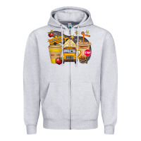 Heather Grey School Bus Coffee And Star Bbs Zipper Hoodie - BundleAndBundleShop