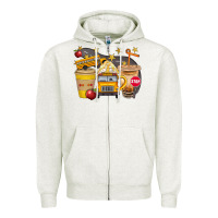 Oatmeal Heather School Bus Coffee And Star Bbs Zipper Hoodie - BundleAndBundleShop