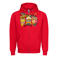 Red School Bus Coffee And Star Bbs Zipper Hoodie - BundleAndBundleShop