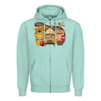 Seafoam School Bus Coffee And Star Bbs Zipper Hoodie - BundleAndBundleShop