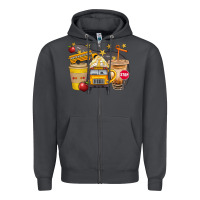 Smoke School Bus Coffee And Star Bbs Zipper Hoodie - BundleAndBundleShop
