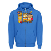True Royal School Bus Coffee And Star Bbs Zipper Hoodie - BundleAndBundleShop