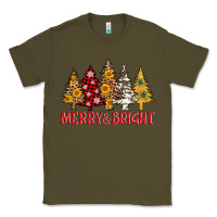 Army Green merry and bright leopard christmas trees Classic Tee - AdoDesignShop