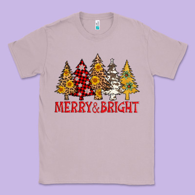 Merry And Bright Leopard Christmas Trees Classic Tee Designed By Adodesignshop