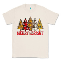 Natural merry and bright leopard christmas trees Classic Tee - AdoDesignShop