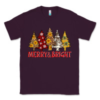 Plum merry and bright leopard christmas trees Classic Tee - AdoDesignShop