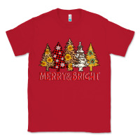 Red merry and bright leopard christmas trees Classic Tee - AdoDesignShop