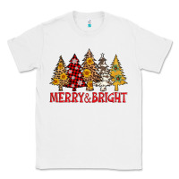 White merry and bright leopard christmas trees Classic Tee - AdoDesignShop