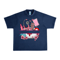 Navy custom name nurse hat and elements Urban Heavy Tee - AdoDesignShop