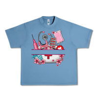 Pebble Blue custom name nurse hat and elements Urban Heavy Tee - AdoDesignShop