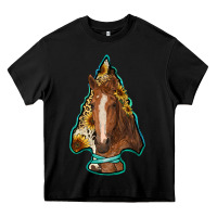 Black arrowhead horse Heavy Core Tee - RanaPortraitStore
