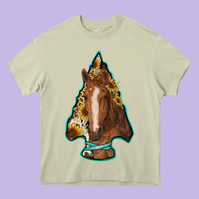 Arrowhead Horse Heavy Core Tee Designed By Ranaportraitstore