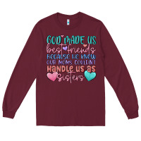 Burgundy god made us best friend Long Sleeve Tee - MaliasSmallBusiness