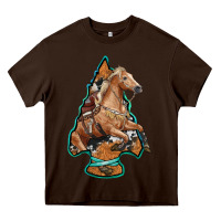 Chocolate Brown arrowhead horse, Heavy Core Tee - RanaPortraitStore