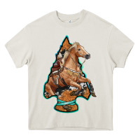 Cream arrowhead horse, Heavy Core Tee - RanaPortraitStore
