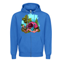 True Royal Glamping Camp And Pink Tent Zipper Hoodie - BundleAndBundleShop