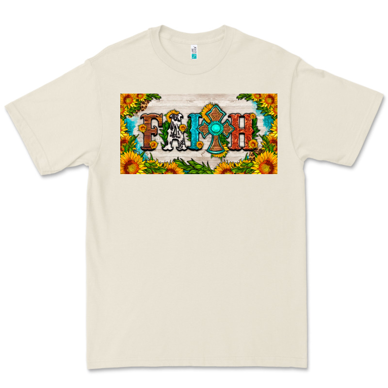 Faith Cross And Sunflower License Plate Premium Tee by HRA Design Shop | Teevron