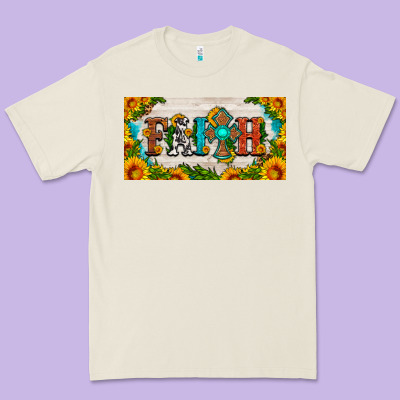 Faith Cross And Sunflower License Plate Premium Tee Designed By Hra Design Shop