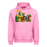 Fuchsia Pink St. Patrick's Love and golds Urban Hoodie - OliviaCreatesArt