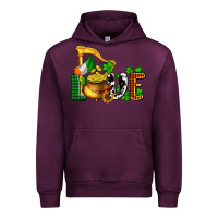 Mauve Wine St. Patrick's Love and golds Urban Hoodie - OliviaCreatesArt