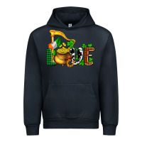 Navy St. Patrick's Love and golds Urban Hoodie - OliviaCreatesArt