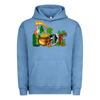 Pigment Pebble Blue St. Patrick's Love and golds Urban Hoodie - OliviaCreatesArt