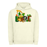 Pigment Pistachio St. Patrick's Love and golds Urban Hoodie - OliviaCreatesArt