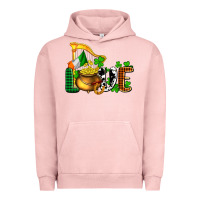 Pigment Salmon St. Patrick's Love and golds Urban Hoodie - OliviaCreatesArt