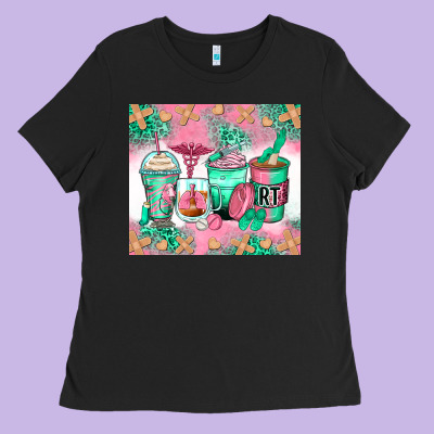 Respiratory Therapist Coffee Cups Ladies Tee Designed By Zillion Design Studio