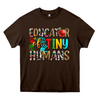 Chocolate Brown educator of tiny humans Heavy Core Tee - Zillion Design Studio