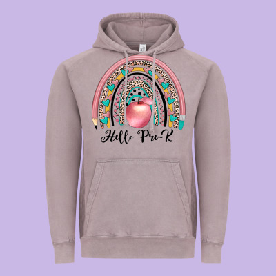 Hello Pre K Vintage Hoodie Designed By Jahusdesignshop