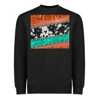 Black western turquoise gemstone cowhide  leather tumbler Heavyweight Sweatshirt - Jasminsmagicworld
