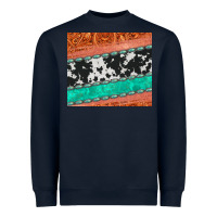 Navy western turquoise gemstone cowhide  leather tumbler Heavyweight Sweatshirt - Jasminsmagicworld