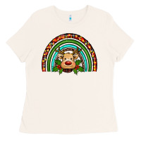 Bone reindeer rainbow christmas Ladies Tee - RanaPortraitStore