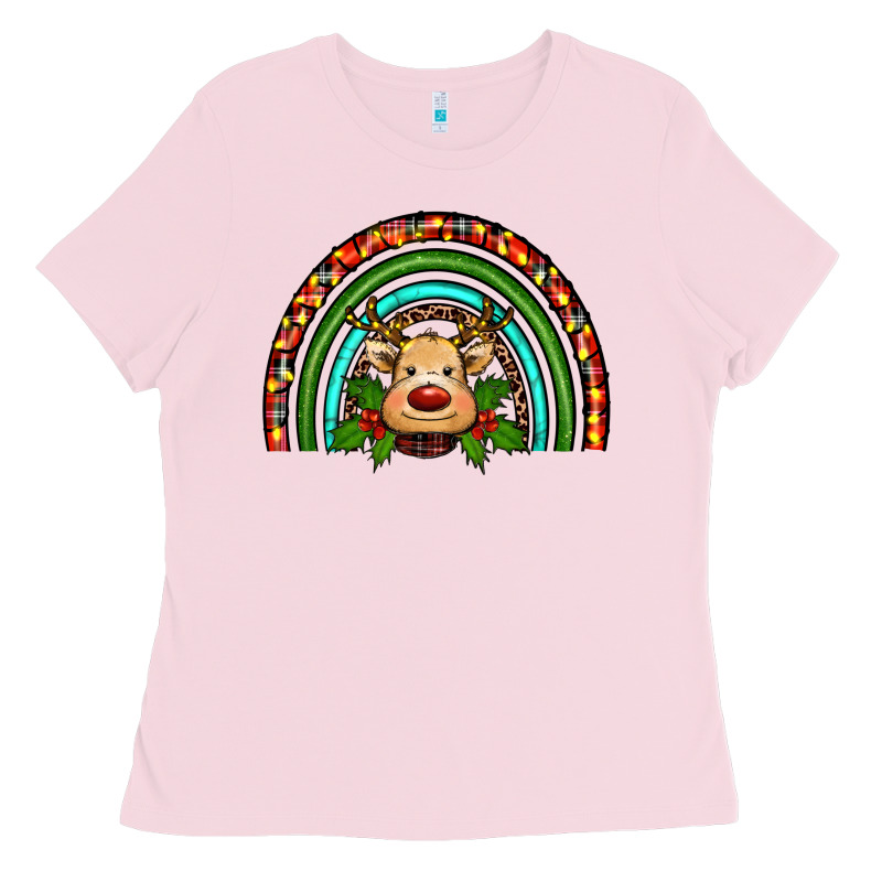 Reindeer Rainbow Christmas Ladies Tee by RanaPortraitStore | Teevron