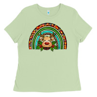 Matcha reindeer rainbow christmas Ladies Tee - RanaPortraitStore