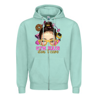 Seafoam Messy Bun Gym Hair Don't Care Bbs Zipper Hoodie - BundleAndBundleShop