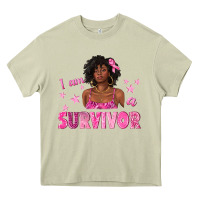 I Am A Survivor Breast Cancer With Afro Woman Heavy Core Tee | Teevron
