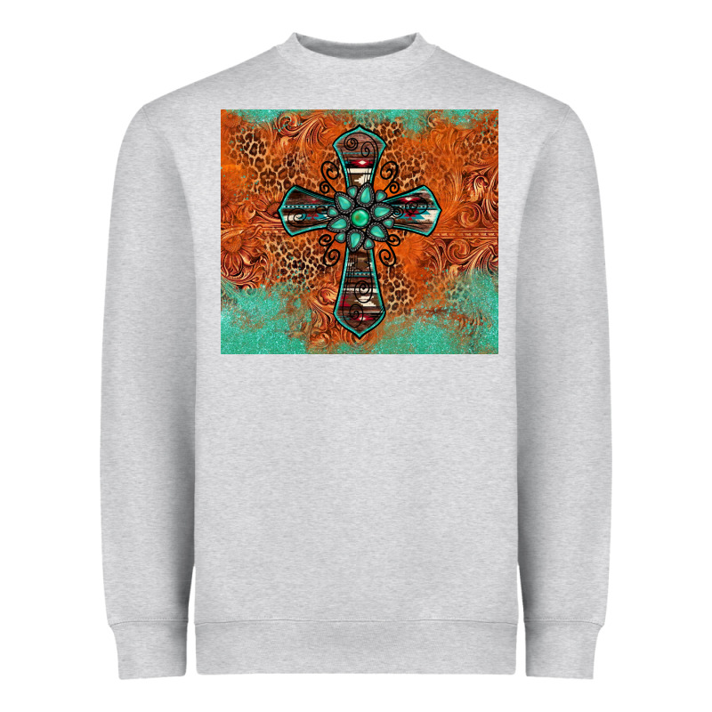 Western Cross Tumbler Heavyweight Sweatshirt by Jasminsmagicworld | Teevron