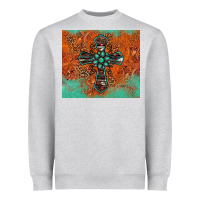 Heather Grey western cross tumbler Heavyweight Sweatshirt - Jasminsmagicworld
