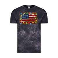 Cloud Black christmas american flag background Vintage Tee - Jasminsmagicworld