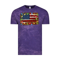 Cloud Purple christmas american flag background Vintage Tee - Jasminsmagicworld